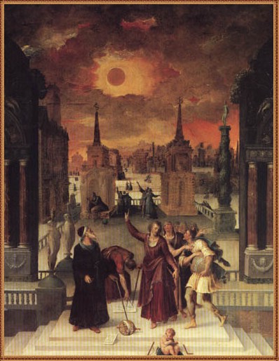 "Astrólogos estudiando un eclipse," de Antoine Caron, 1571